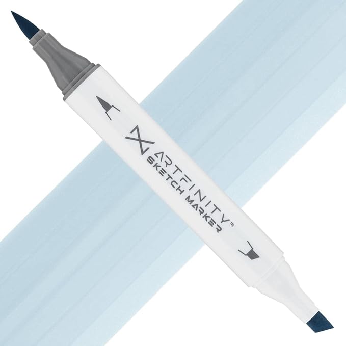 Artfinity Sketch Markers - Pale Grayish Blue B8-2, Vibrant, Professional, Dye-Based Alcohol Markers for Artists, Drawing, Travel, & More