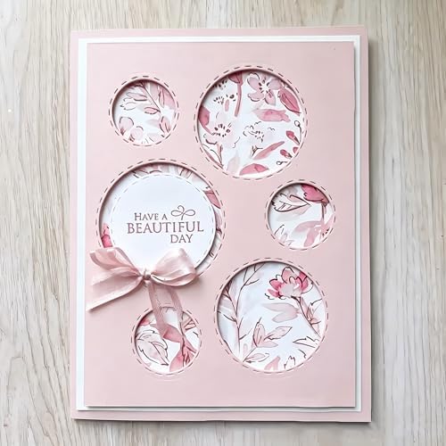 Metal Cutting Die for Scrapbooking - Cut Stencils for DIY Scrapbook Photo Album Decorative Paper Card, Card Making Supplies & Crafting Die Cut (Circular Ring 5.3 x 4.1 in)