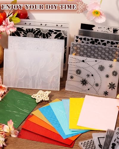 FIVEIZERO 3D Wood Grain Embossing Folder for Card Making, 6.4'' x 4.5'' Deep Relief Embossing Template, Realistic Wooden Texture for Card Making, Scrapbook, Photo Album & DIY Crafts