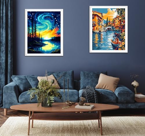 ZTOTZ Paint by Number Kits for Adults Aurora, Starry Night Paint by Numbers Christmas Gift Canvas,Moonight Paint by The Numbers for Adults for Decor