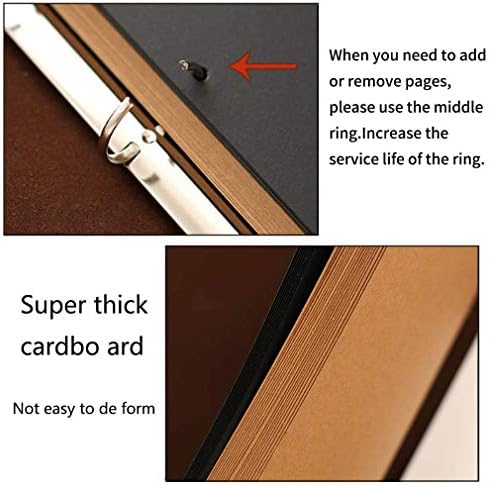 ZEEYUAN Scrapbook Album Leather Photo Album Memories DIY Scrap Book 10.8"x8.6" Large Family Photo Book Refillable 60 Pages for Anniversary Valentines Birthday Gifts Rose Brown