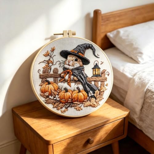 Embroidery Halloween Kit for Adult, Embroidery DIY Starter Kit