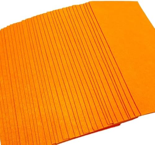 Jtnohx Self Adhesive Felt Sheets Adhesive Backed Felt Fabric Orange 33Pcs