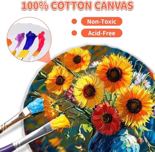 JMIATRY 10PCS Round Canvases for Painting 8 Inch, Circle Canvas Boards
