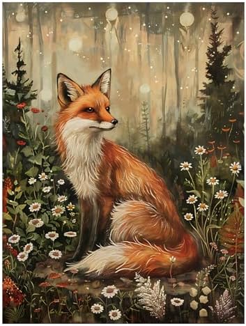 XTCIXAL Diamond Art Kits for Adults, Fox Diamond Painting, 12x16 Inch