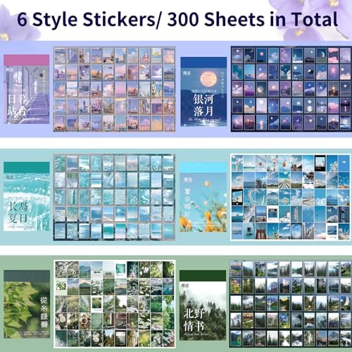 600 Pieces Washi Sticker Set, 12 Set Scrapbooking Diary Planner Album Diary Notebook, Scrapbooking Sticker Journaling Supplies for DIY Arts and Crafts Card Making Laptop Decoration