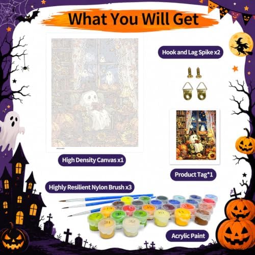 SUJINMEI Halloween Paint by Numbers Kit for Adults Without Frame 16X20 inch