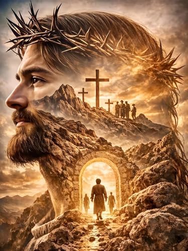 Axquilon Jesus Diamond Art Kits for Adults 12x16 inch