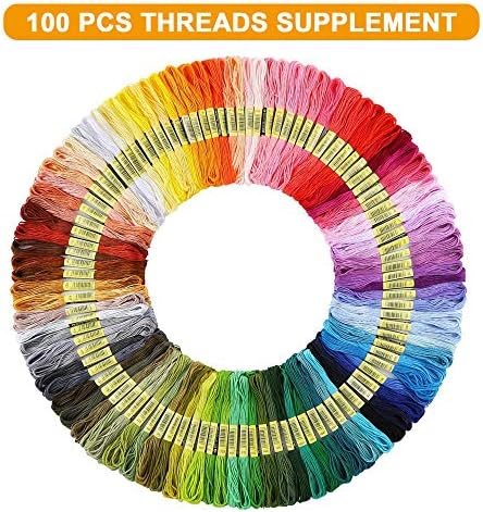 INSCRAFT Embroidery Floss Kit, 364 Pack Embroidery Cross Stitch Kit with 200 Colors Friendship Bracelets Floss and Cross Stitch Tools for Embroidery and Friendship Bracelet String Make