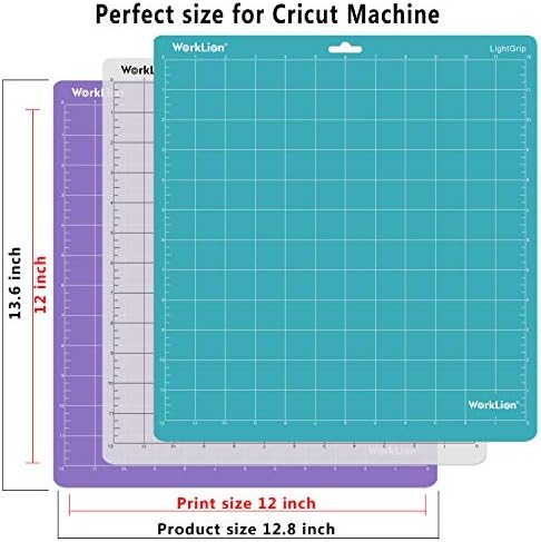 Cutting mat 12x12 Compatible With Silhouette Cameo 4/5/3/2/1(6 mats-4 Standard Adhesive,1Light Adhesive, 1Strong Adhesive) Adhesive Cutting Mat for Crafts, Quilting, Sewing, Scrapbooking and All Arts