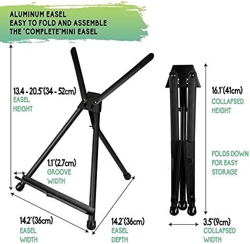 Conda Aluminum Tabletop Easel, Portable Tripod Display Stand Adjustable Height from 15" to 21" with Extension Arm Wings, Desktop Display Easel for Canvas, Paintings, Photos, Signs