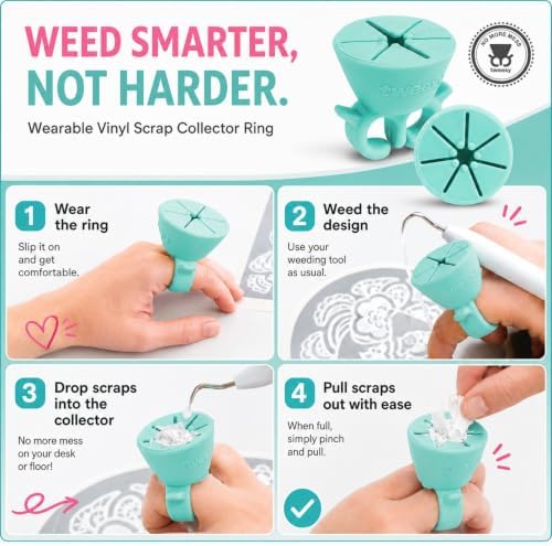 tweexy Wearable Vinyl Weeding Scrap Collector Ring for HTV Crafts – Mint
