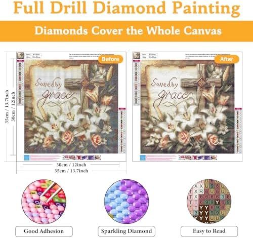 Okarina Diamond Art Kits for Adults & Beginners, Cross Diamond Painting Kit