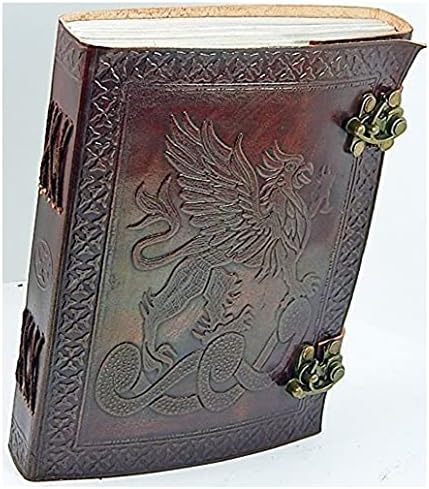 Vintage Leather Journal Sketch Book - Genuine Large Leather Bound Notepad for Men & Women Notebook 200 Pages, Handmade, 6 x 8 inch brown