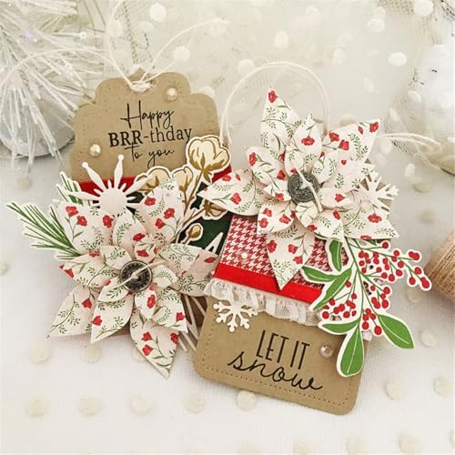 Scrapbooking Die-Cuts, Layer Frame Net Set Metal Cutting Dies for Card Making, Paper Craft Template, Background Embossing Stencils, DIY Album Décor (Flower C)