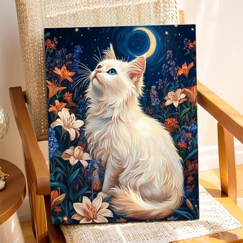 XTCIXAL Cat Paint by Numbers Kit for Adults, 16X20 Inch