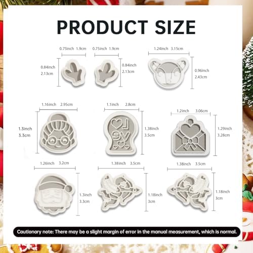 9pcs Mother's Day Polymer Clay Cutters - Christmas Polymer Clay Cutters - Polymer Clay Molds for Engagement-Wedding Jewelry Making Supplies - Gifts for Mom Girlfriends Wife