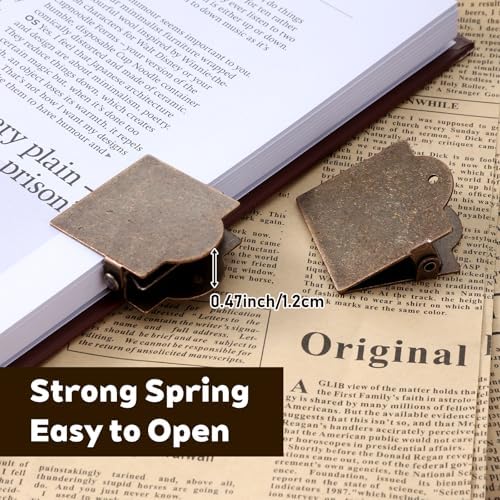 Vintage Journal Clip, 2 Pcs Metal Antique Bronze Travelers Notebook Clip Small Planner Clips for Book, Paper, Bookmark, Document File Organizer, Reading Decoration Accessories