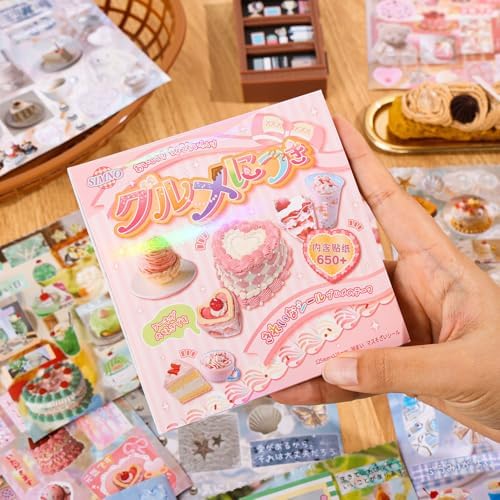 Girl's Japanese Retro Sticker Book, Food and Daily Life Theme - 650+ Cute Old Showa Style Foodie Stickers, for DIY Scrapbooking Journaling Handbook Decoration