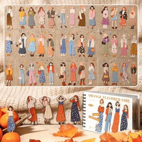 200PCS Anime Girl Stickers for Scrapbook,Cute Anime Gril Shaped Stickers Scrapbooking Supplies for Bullet Journaling,50 Pages