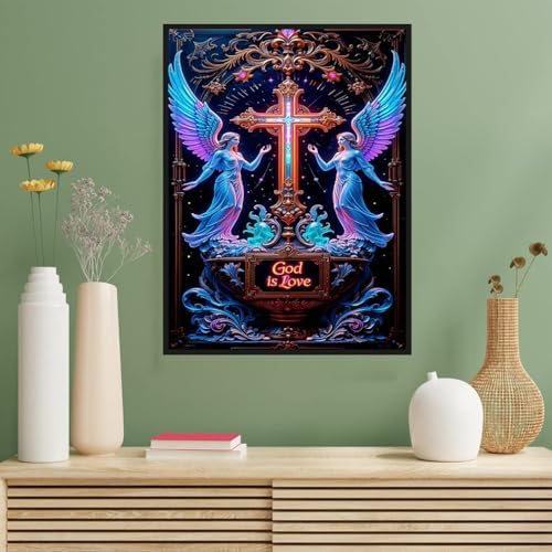 Benjenes Angel Diamond Art Kits for Adults, Cross Diamond Painting Kits