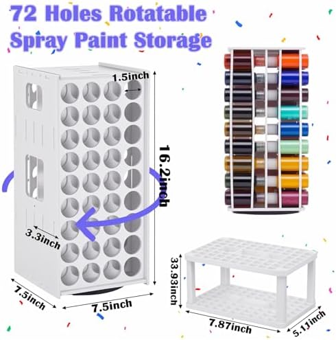 ZILAMGOO Rotating 2oz Acrylic Paint Organizer & Brush Holder Set