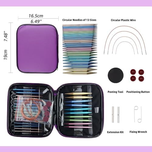 Yarniss 13 Pairs Circular Knitting Needle Set with Cable 3.0~10.0mm