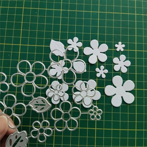 Scrapbooking Die-Cuts for Card Making, Christmas Metal Cutting Dies, Paper Craft Punch Template, Background Embossing Stencils, DIY Album Décor (Flower A)