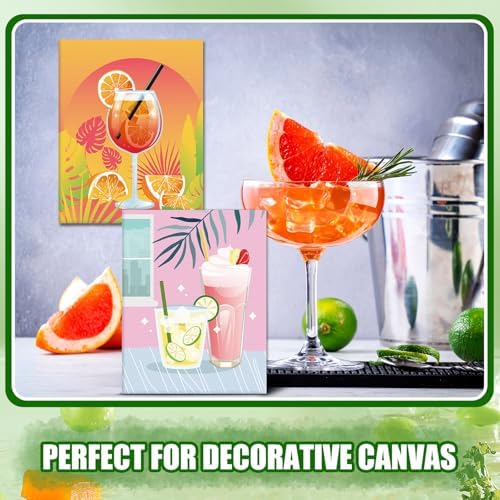 Sherr 20 Pcs Pre Drawn Canvas Cocktail for Painting for Adults