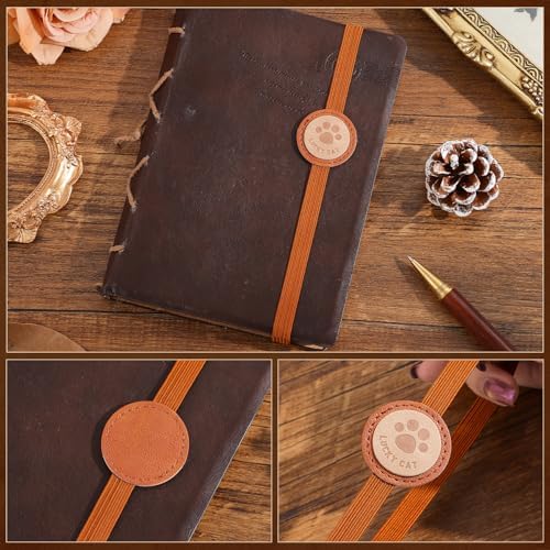 2PCS Vintage Elastic Leather Bookmark for Women, Elastic Bands Leather Book Marks, PU Bookmarks Planner Accessories, for Book Lover, Reader, Hardcover Journals, Notebooks, Planners, Binders
