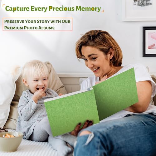 Artfeel Photo Album Self Adhesive Scrapbook,60 Pages Large Photo Book for 4x6,5x7,8x10 Pictures,DIY Album for Baby Wedding Family Travel Birthday,with Metallic Pen and Scraper