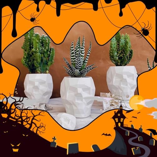 Skull Resin Mold, Diamond-Cut Surface Halloween Skull Head Mold