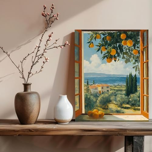 xcemhil Landscape Paint by Numbers Kit for Adults Beginner, Scenery Paint by Numbers for Adult, Acrylic Paint by Number Kits Suitable for Home Wall Art Decor Gifts 16x20 Inch