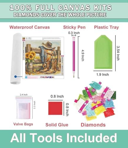 Lophomie Diamond Art Kits for Adults, 5D Western Diamond Painting Kits