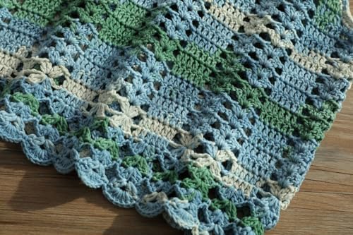 Fine Knitted and Crocheted Cotton Yarn, 100% Long Staple Cotton Yarn Multicolour Gradient Yarn, Infant Sports, 2 Packages 100 g/3.52 oz (50 g/162 yds per Strand) - sc06