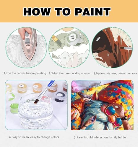 Meothan Paint by Numbers Kit for Adults Beginner 16X16 inch (Without Frame) | Gnome Adult Paint by Number Kits on Canvas, DIY Acrylic Oil Easy Painting by Numbers for Home Wall Decor