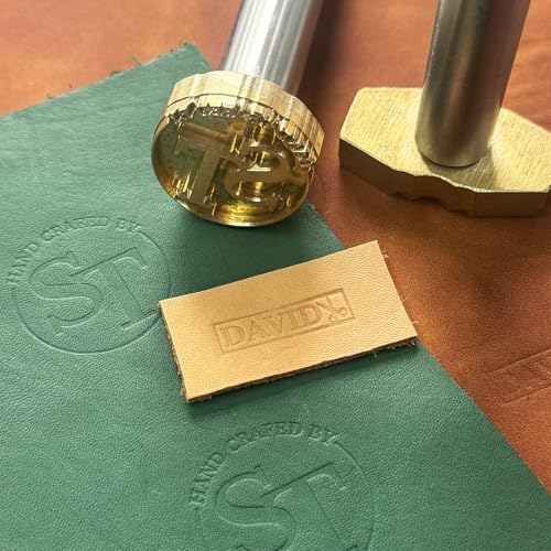 XRLSG Custom Leather Stamp Personalized Leather Brass Embossing with Logo Text Hammer Press Leathercrafting Tool Gift for Leather Craftsman Dad Husband Boyfriend