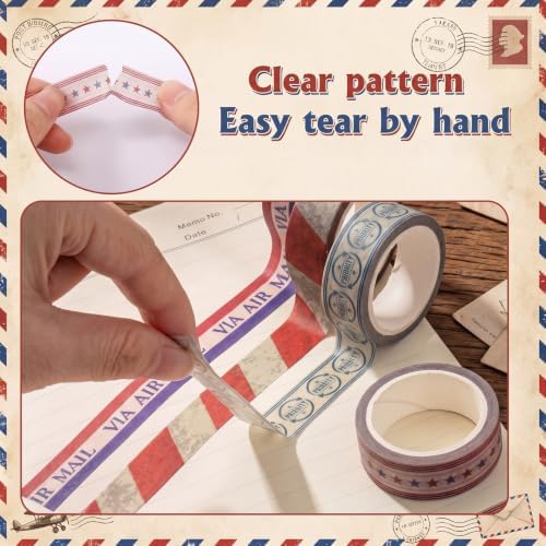 TaoBary 33 Rolls Washi Tape Set, 15mm Holiday Seasonal,Postal Style
