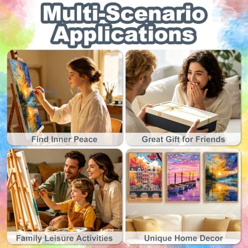 Landscape Framed Paint by Numbers Kit for Adults Beginner 8x12 inch