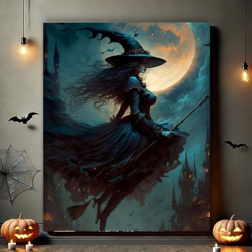 Arttoplus Halloween Paint by Numbers Kit for Adults Beginner 16x20in, Witch