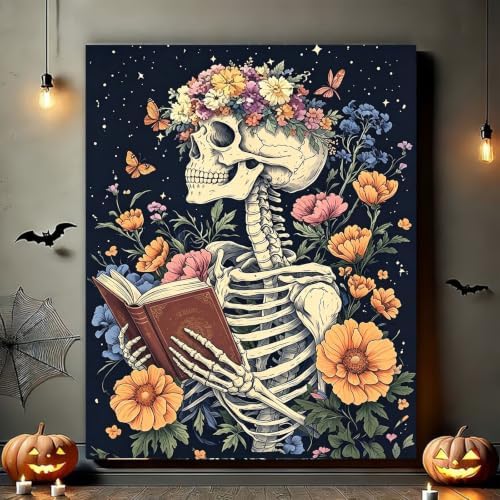 Arttoplus Halloween Paint by Numbers Kit for Adults Beginner 16x20in, Skull