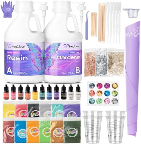HeyClear 68oz Epoxy Resin Kit Crystal Clear Hard, DIY Crafts for Adults