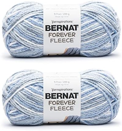 Bernat Forever Fleece Soft Yarn for Crocheting, Rain, 2-Pack