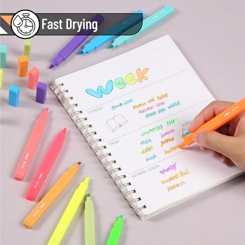Mr. Pen- Aesthetic Highlighters No Bleed, 10 Pack, Assorted Colors | Chisel Tip, Cute Highlighters Assorted Colors for Journaling, Highlighting, Underlining, Fast Dry, Back to School Supplies