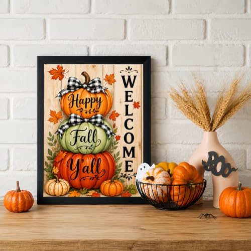 Colorful Pumpkin Diamond Art Kits for Adults, Full Round Diamond Painting