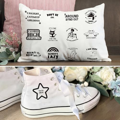 40pcs Stencils for Crafts Reusable, Funny Sarcastic Wood Burning Stencils