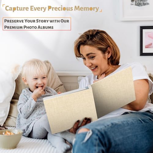 Artfeel Photo Album Self Adhesive Scrapbook,Large Photo Book for 4x6,5x7,8x10 Pictures,DIY Album for Baby Wedding Family Travel Birthday,with Metallic Pen and Scraper