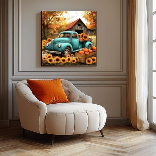 AIBOERL Paint by Numbers Kit for Adults Beginner,Fall Truck, 12X16In