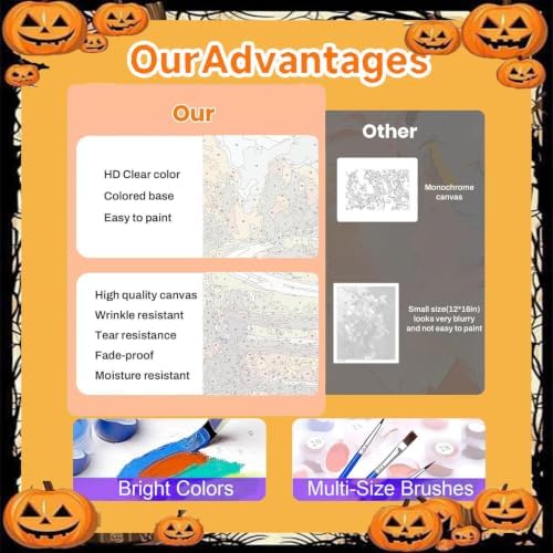 Autumn Scenery Paint by Numbers for Adults - Landscape Paint by Number