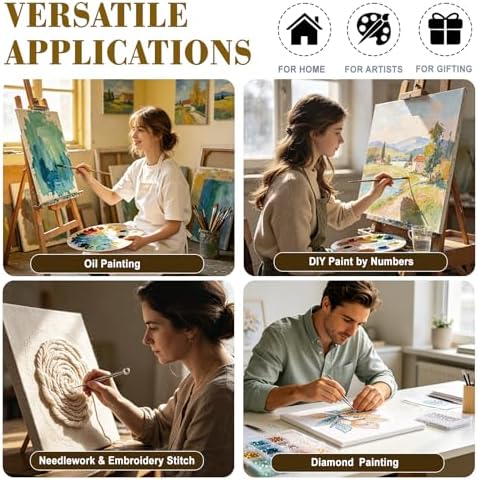 6 Pack 16x20 Inch Canvas Stretcher Bars, DIY Wood Canvas Frame Kit for Oil Painting, Paint by Numbers, Poster, Embroidery Stitch & Needlepoint Art Projects